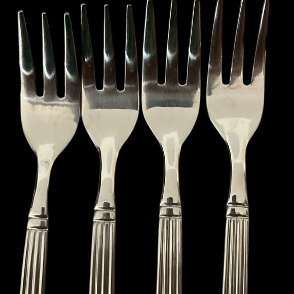 New Vintage Estia Gourmet Olympia Pattern - Lot Of 4 Cocktail Forks Korea - Picture 10 of 10